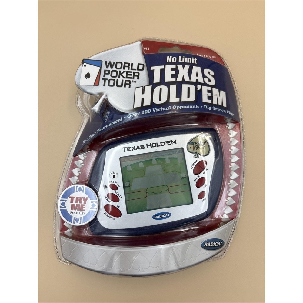 Radica No Limit Texas Hold Em World Poker Tour Electronic Handheld Game 2005 NEW